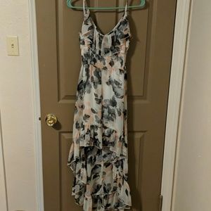 Hi-low floral dress